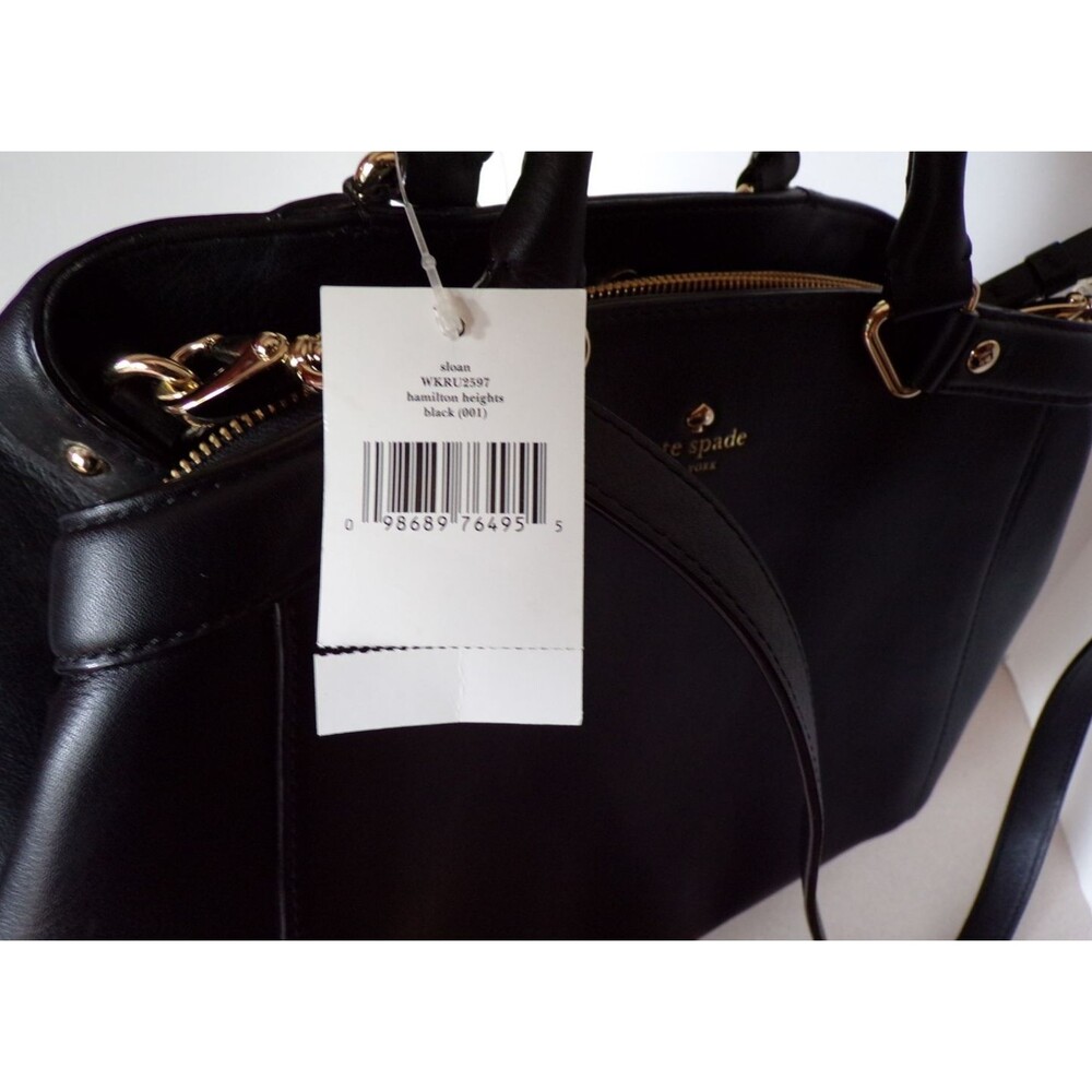 KATE SPADE Hamilton Heights Sloan Black  Leather Satchel Bag Purse NWT! - Picture 9 of 9